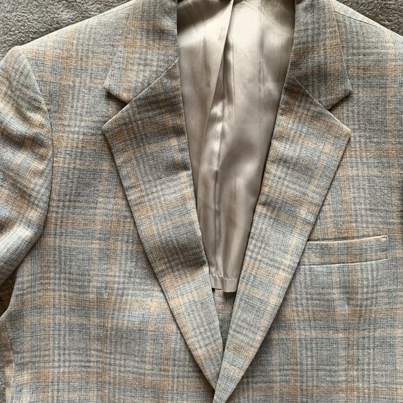 Vintage Plaid Sports Jacket. Clipper Craft by The Blade. See Measurements Below. - Picture 3 of 16